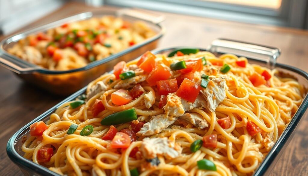 Chicken Spaghetti Rotel Layering Chicken Spaghetti Rotel Layering
